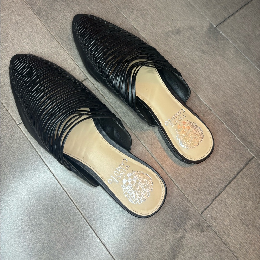 Vince Camuto slide on shoes real leather